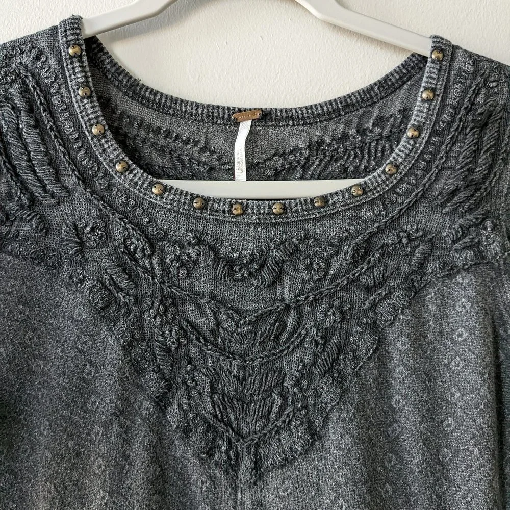 Vintage Free People Embroidered Long Sleeve Tee - Picture 3 of 7